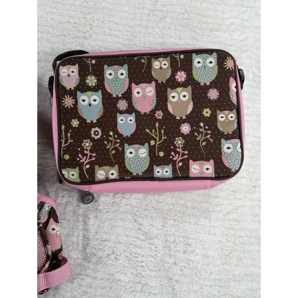 Pottery Barn Kids Mackenzie Chocolate Owl Backpack and PlanetBox Lunch Box Set